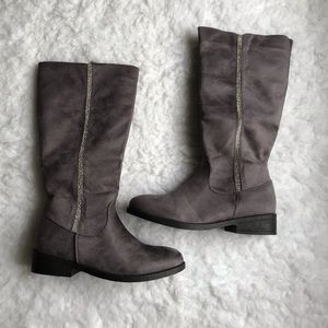 Gray Suede Boots